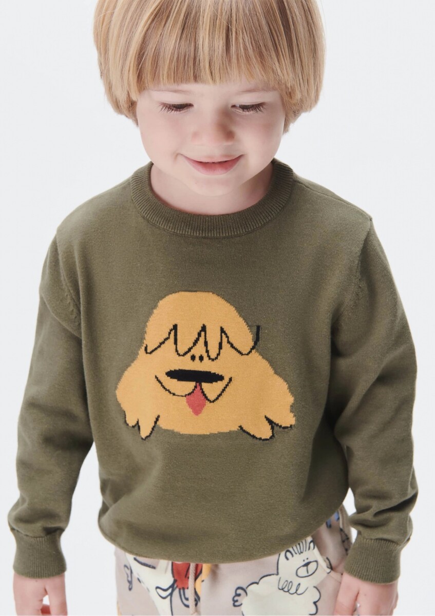 BUZO INFANTIL CON ESTAMPA - VERDE 