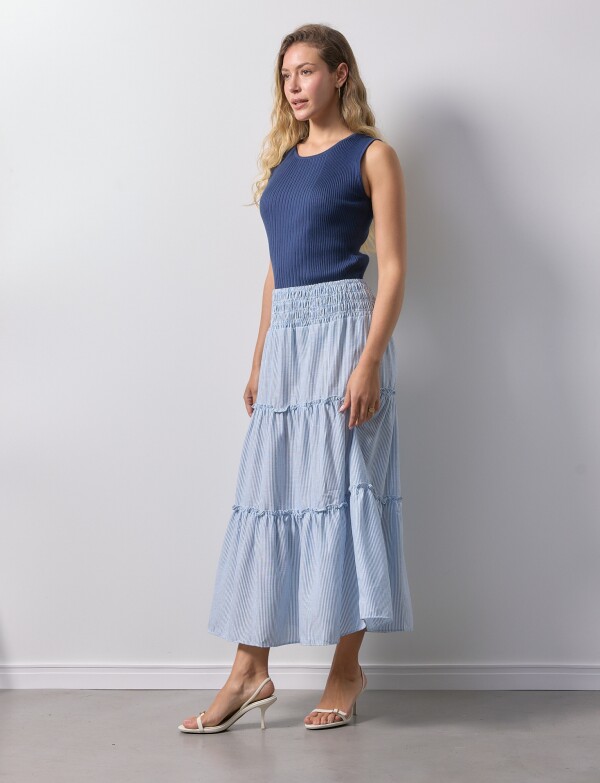 Falda Pull On Lineas CELESTE