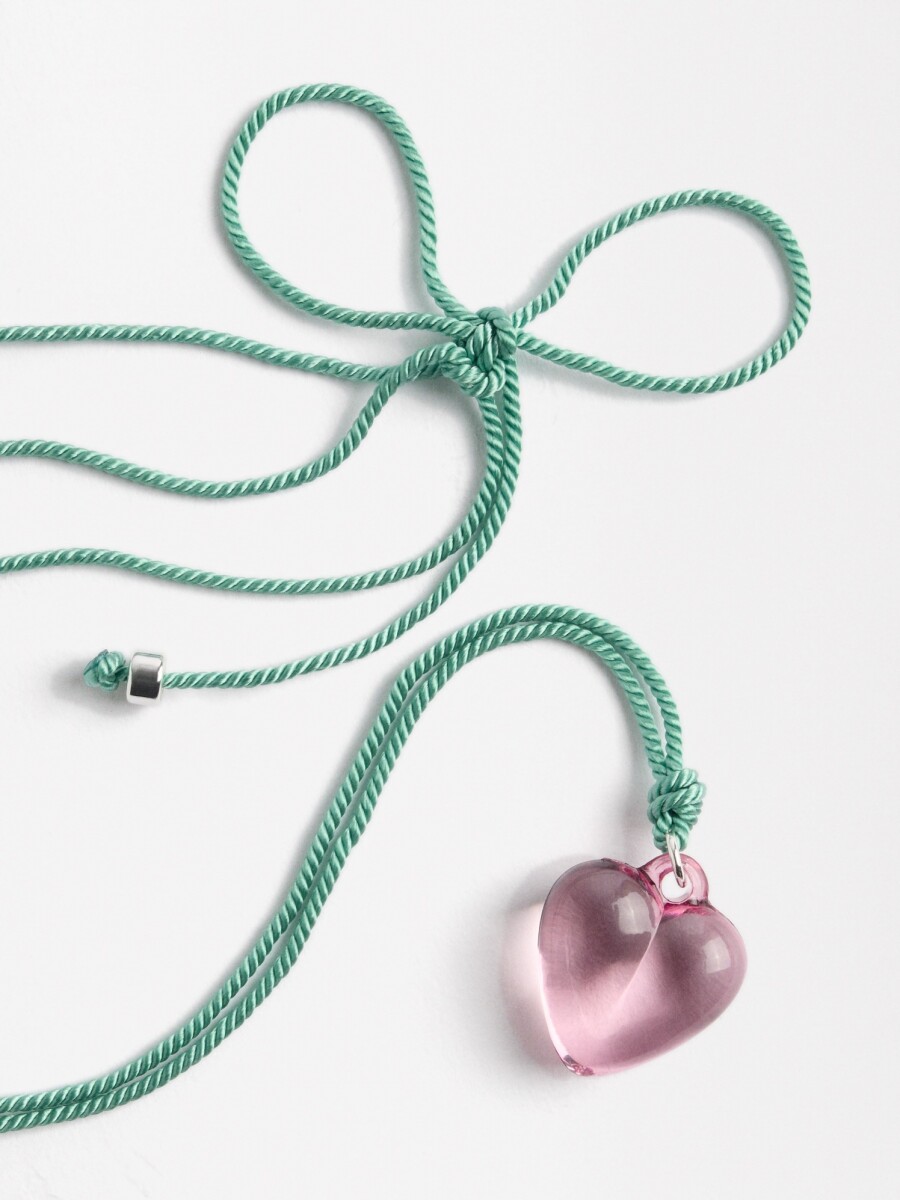 Collar Cordón Corazón verde
