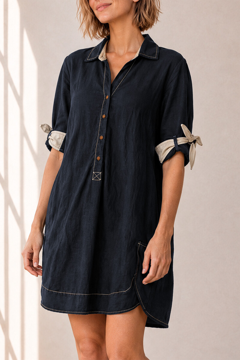 VESTIDO LINO POLO AZUL