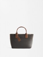Bolso Tote Con Textura Suave L negro