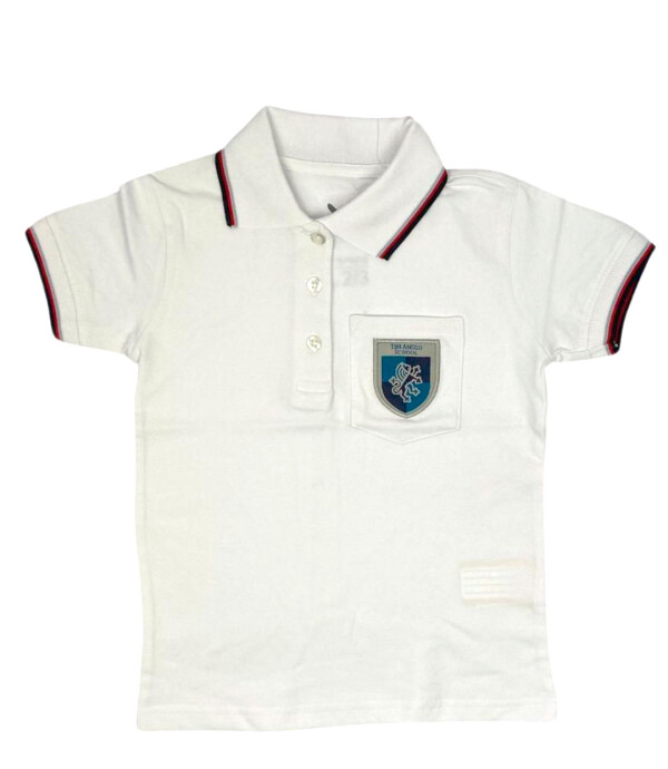 Remera Polo manga corta The Anglo School Blanco