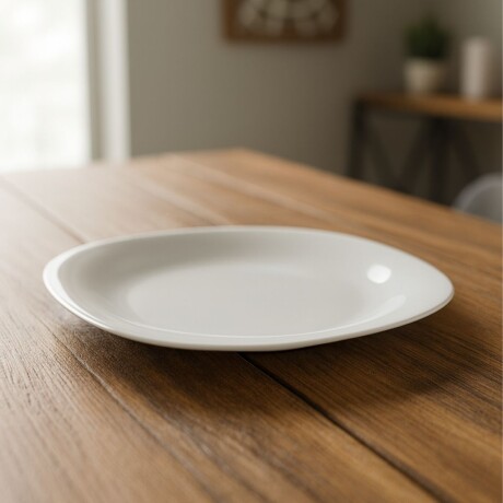 Plato llano semi cuadrado 28cm Opalina BLANCO