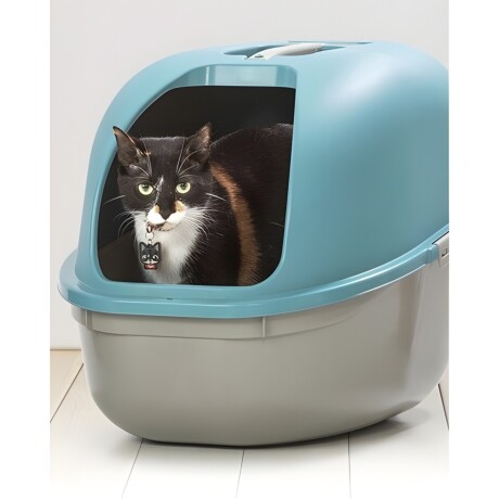 Arenero para gato con tapa y pala Rimax Azul