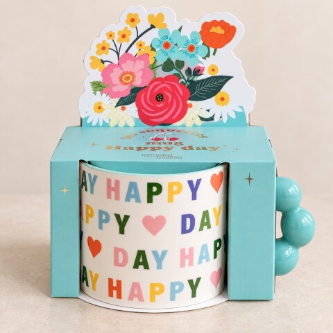 45-2K-005 Taza De Ceramica Modelo Happy Day