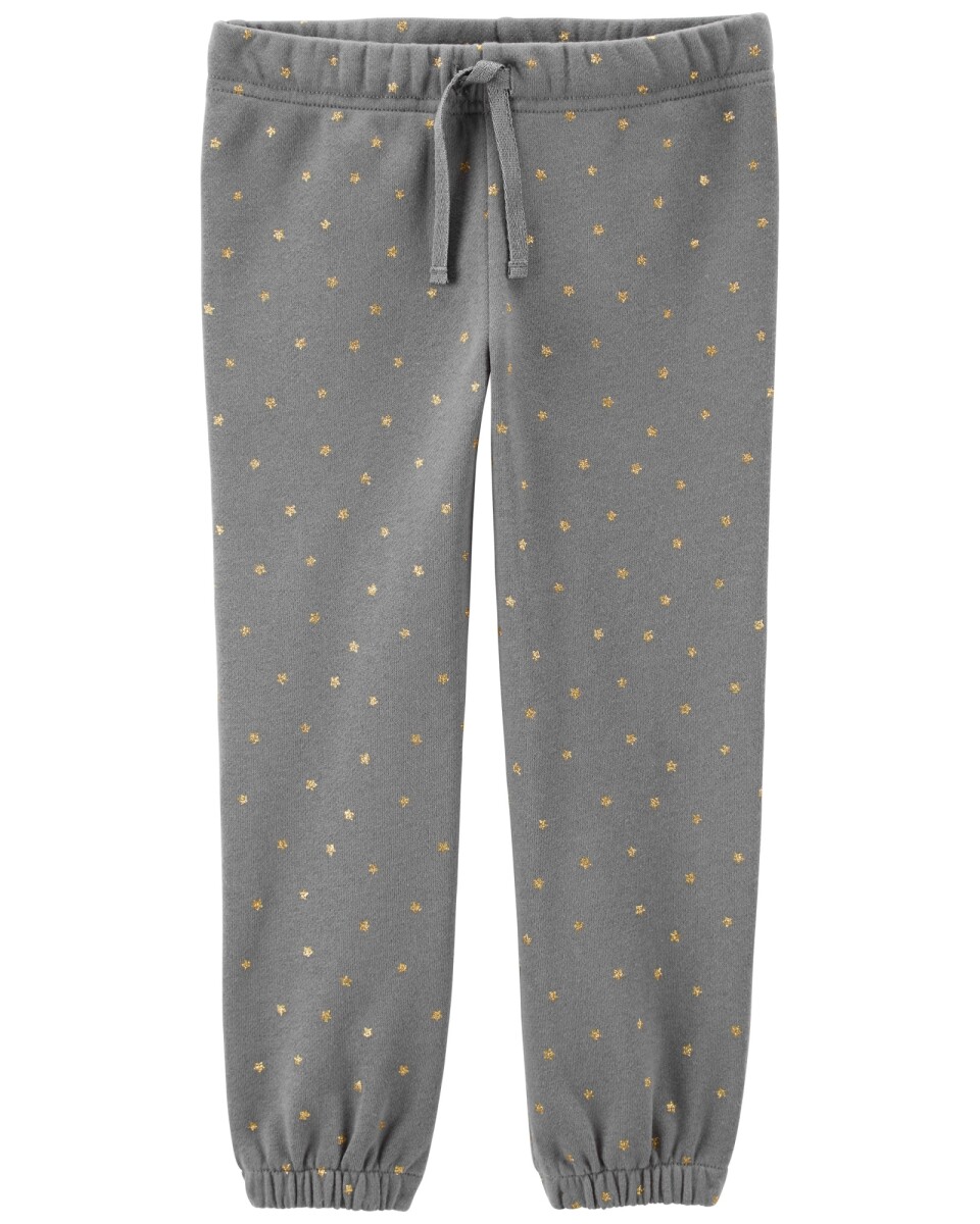 Pantalón de algodón con felpa ligero diseño estrellas 