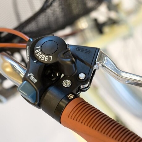 Bicicleta de Paseo Aluminio C/canasto R26 7V Crema 001