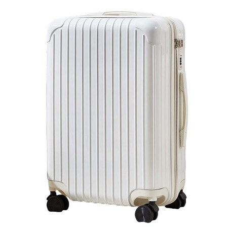 Valija Grande Rígida 4 Ruedas Giratorias c/Candado Integrado Blanco