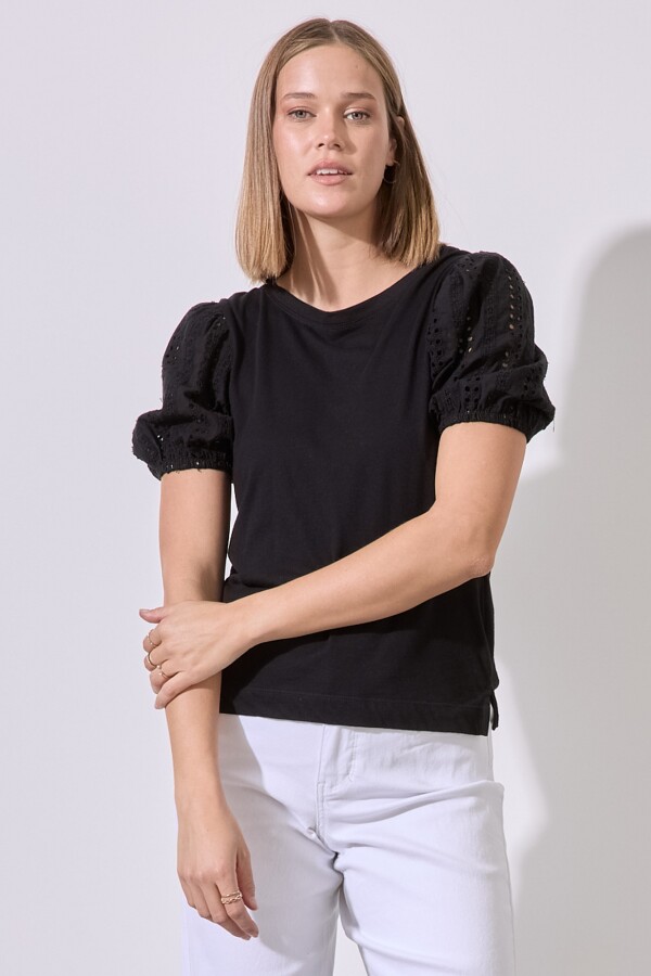 Blusa Broderie NEGRO