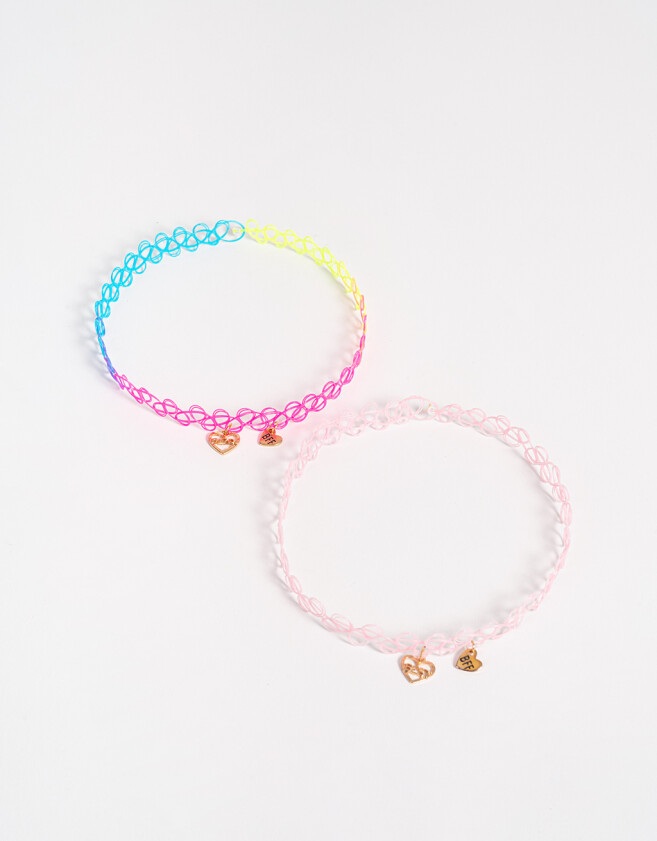 Collares Infantiles Choker Set De Chokers Kids Bff - Combinacion Multicolor