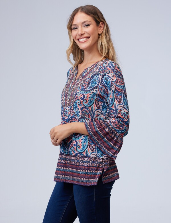 Blusa Print AZUL/MULTI