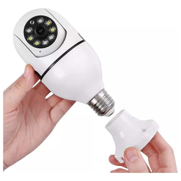 Cámara Seguridad Vigilancia 360 WiFi Graba Audio Espía Color Blanco