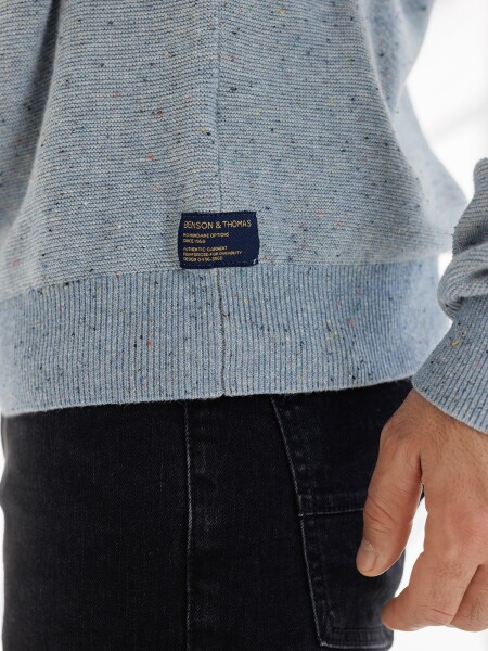 SWEATER HUAPI 6.0 CELESTE BUTONE
