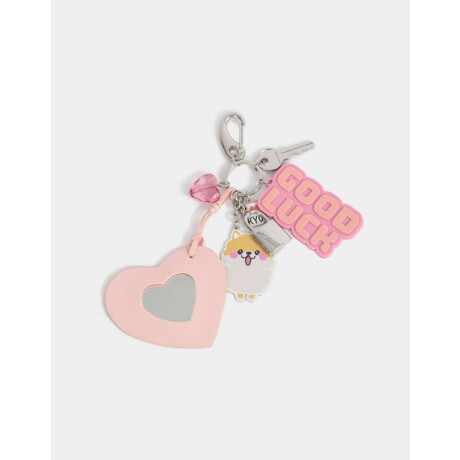 Llavero Y Charm De Perrito Fucsia Medio