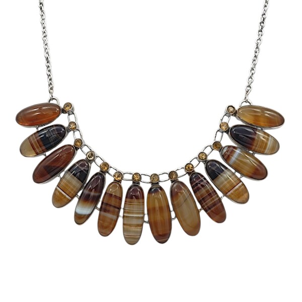 Conjunto Vintage-Plata 925-Piedra Ágata-CJ3132 Conpiedra