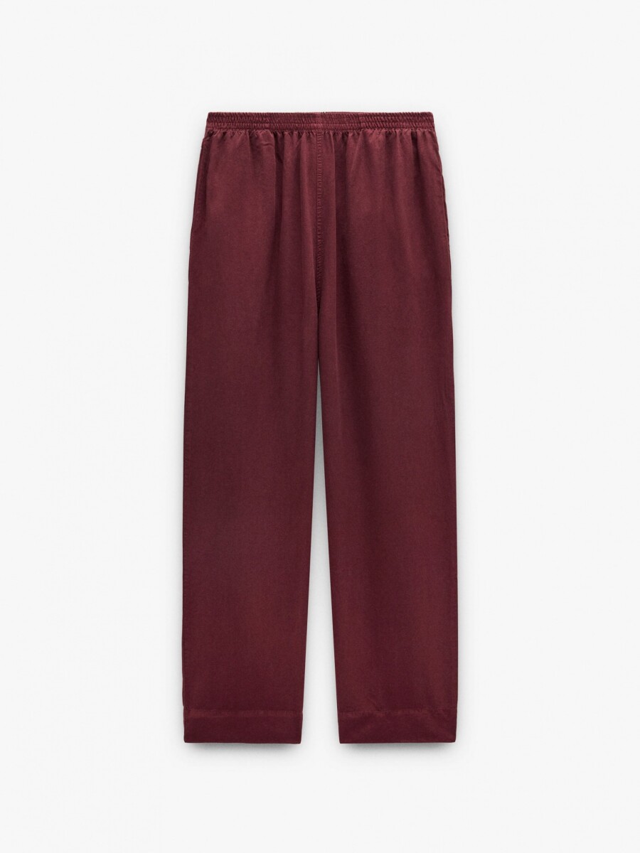 Pantalón Fluido 100% Lyocell burdeos