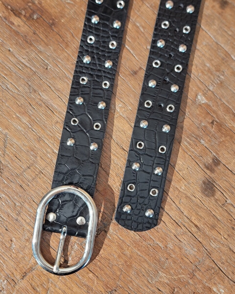 Cinto Snake - Croco Negro 
