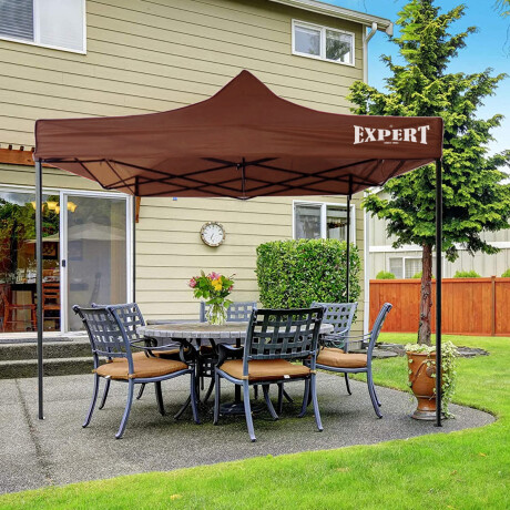 Gazebo Toldo Impermeable Expert 3mx3m + 4 Bolsas Peso Marron