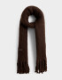 Bufandas Clasico Bufandas Con Flecos Trenzados - Marron Oscuro