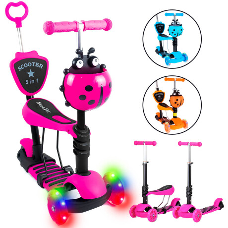 Monopatin Tripatín Buggy Infantil C/ Asiento Y Guía Rosa