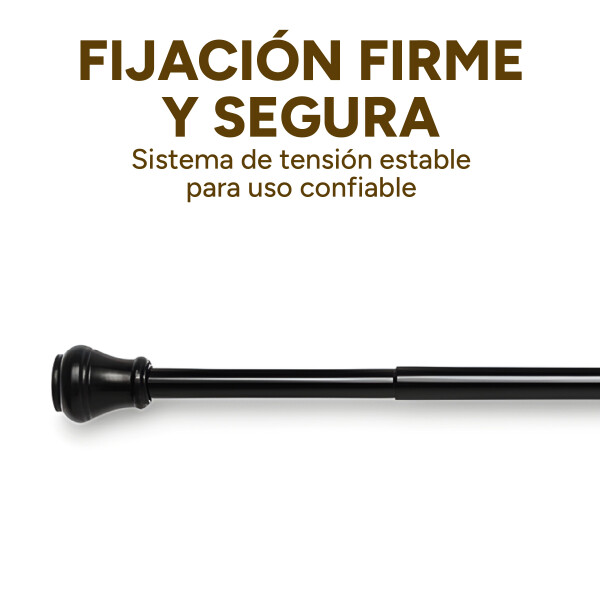 Barrote Extensible Para Cortina Metal 91-156cm Con Punteros Color Negro
