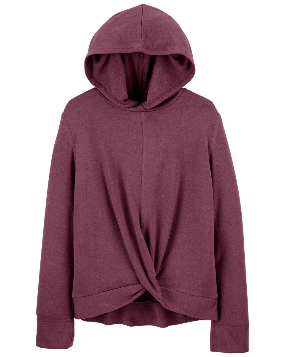 Remera de viscosa con capucha y lazo 