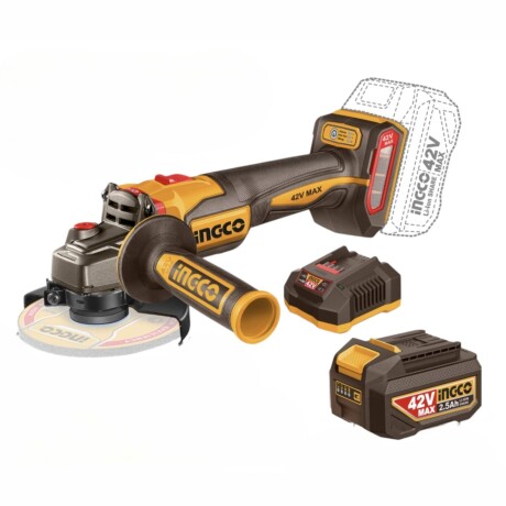 Kit Ingco Amoladora Angular Bateria 42V - Uso industrial Kit Ingco Amoladora Angular Bateria 42V - Uso industrial
