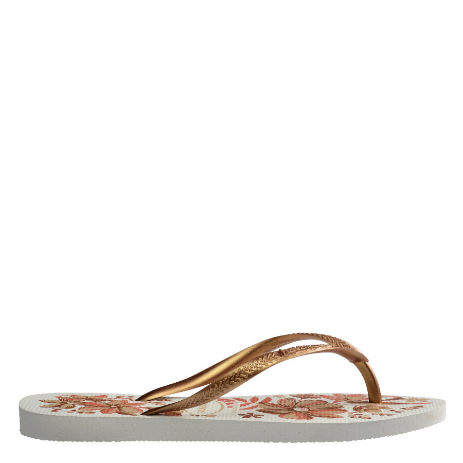 Sandalia de Mujer Havaianas Slim Organic Blanco - Dorado