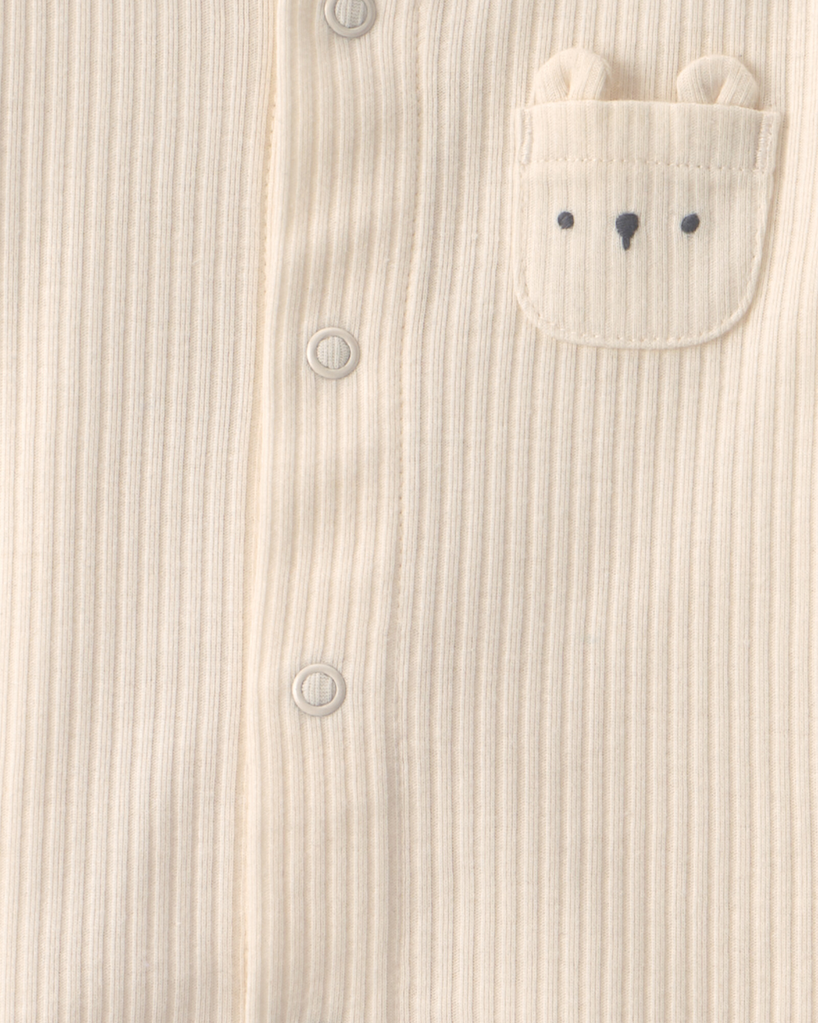 Set tres piezas de algodón, pantalón, body y saco, crema, diseño oso Set tres piezas de algodón, pantalón, body y saco, crema, diseño oso