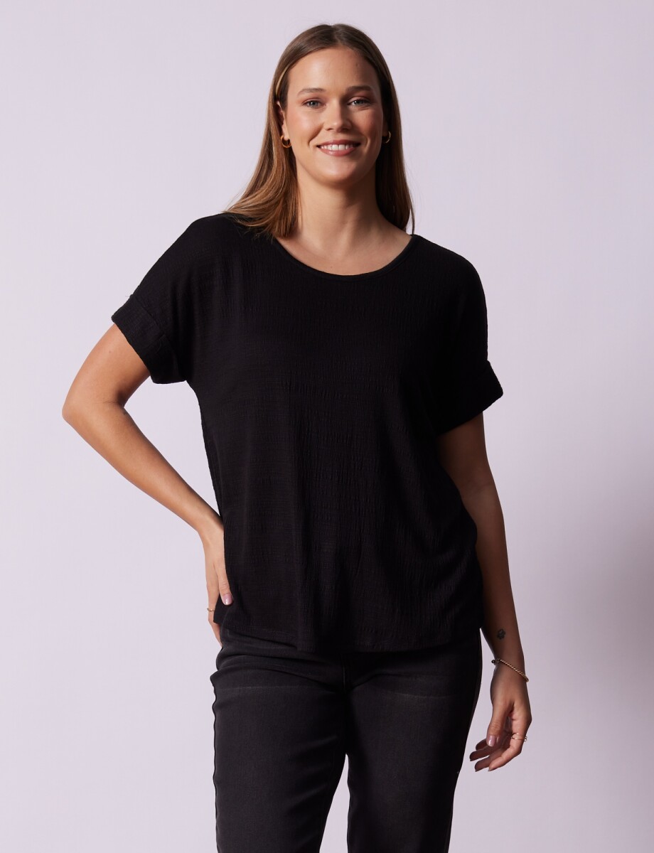 Remera Botones - Negro 