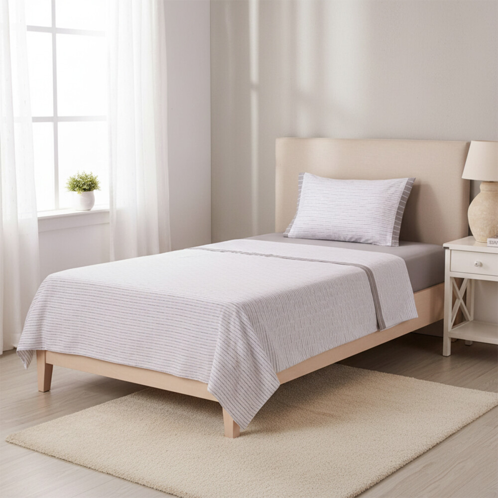 Juegos de Sabanas 1 Plaza 200 Hilos Nina - Pilar Rayas Greige