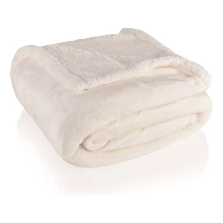 Frazada Reversible Polar Corderito Microfibra 1 Plaza Blanco