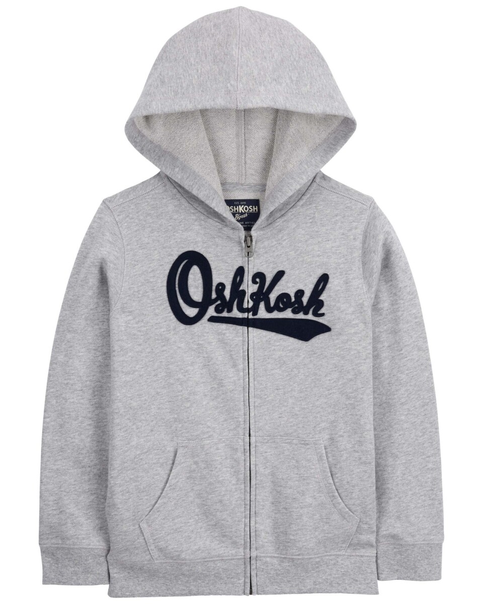 Campera de algodón, con capucha y logo. Talles 6-14 