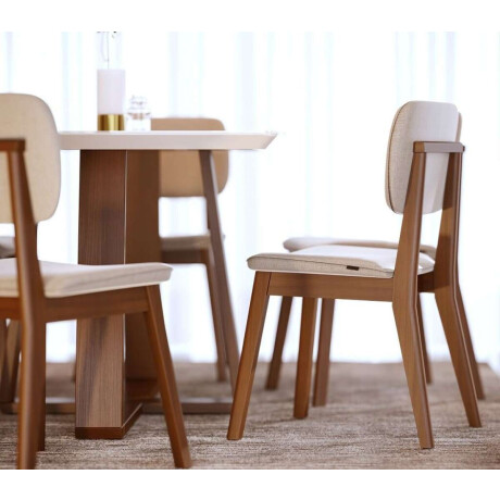 Silla de Comedor Classic Li­nea Manhattan Tela Bouclé/Natural
