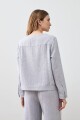 Chaqueta de lino con cierre gris melange