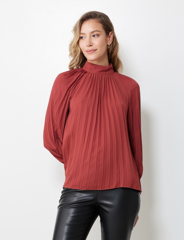 Blusa Plisada BORDEAUX