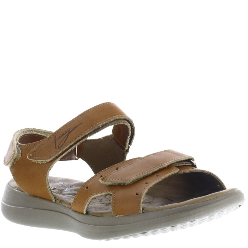 Sandalias de Mujer Freeway Casual c/Velcro Marrón Fósil - Marrón Whisky