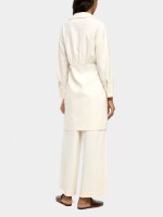 Vestido Con Cruce De Lino crudo