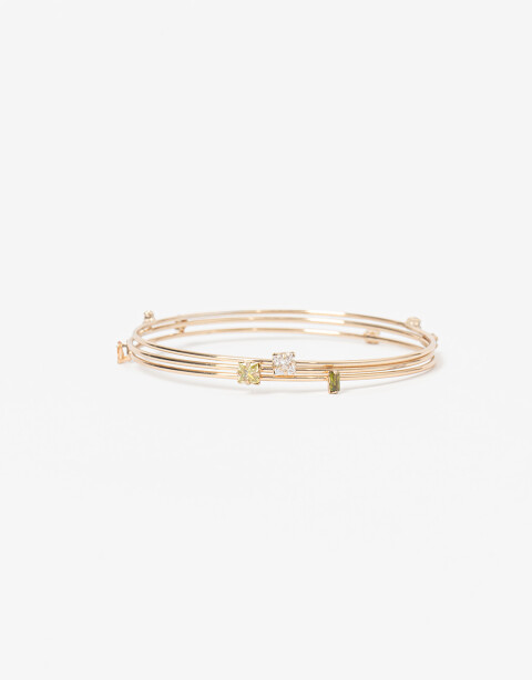 Pulseras Rígidas Sets Strass Set De Pulseras Rígidas Con Cubic Zirconia - Dorado