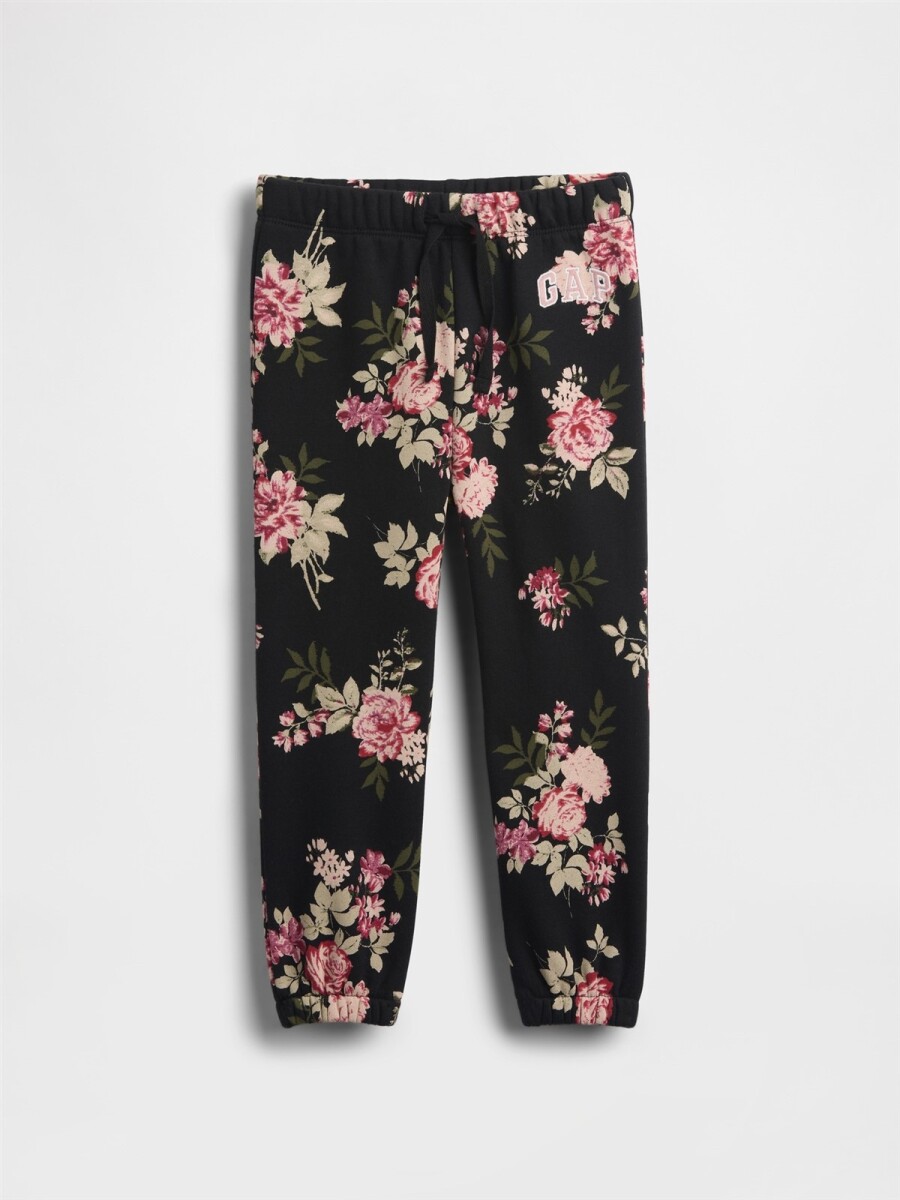 Pantalón Deportivo Logo Gap Toddler Niña - Black Floral 