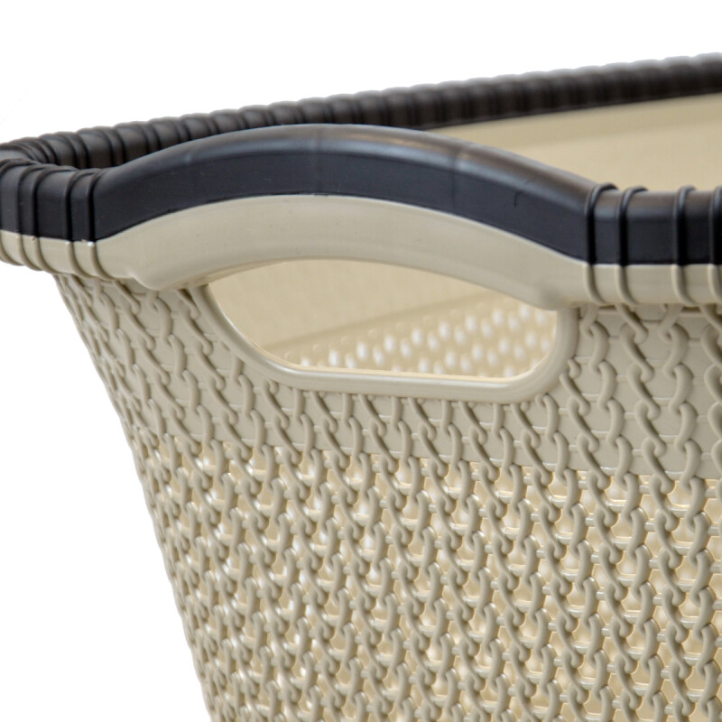 Canasto para ropa símil ratan 40 litros BEIGE