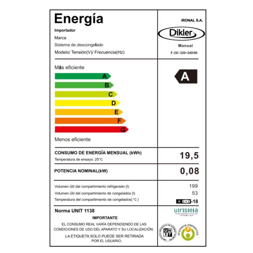 Heladera Dikler F-28 Heladera Dikler F-28