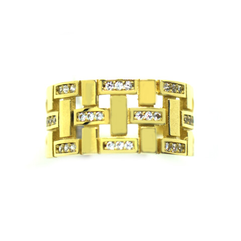 Anillo en Oro 18 Kilates Con Zirconias Anillo en Oro 18 Kilates Con Zirconias