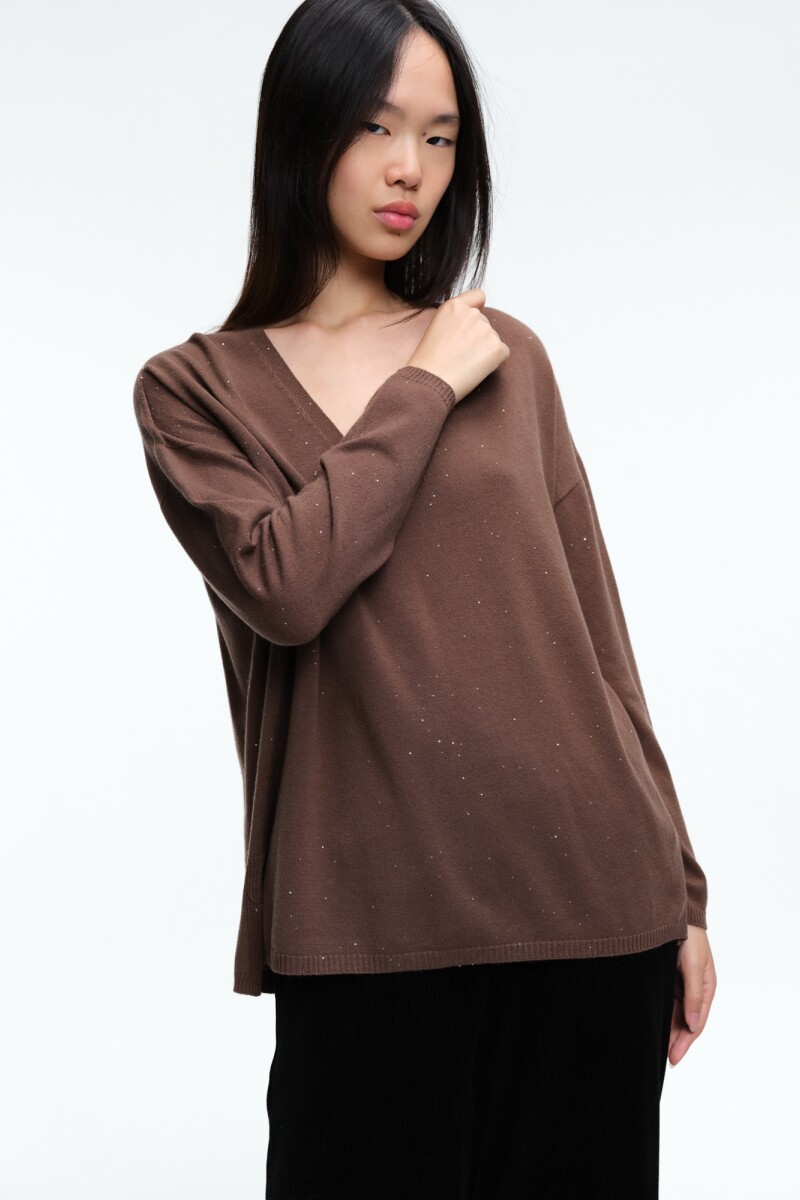 SWEATER V Marron