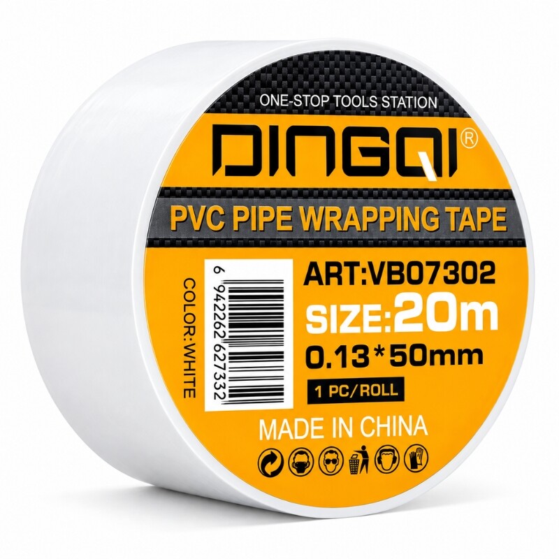 DINGQI CINTA PVC BLANCA USO PROTECCION E IMPERMEABILIZACION DE TUBERIAS 20MX48MM Dingqi Cinta Pvc Blanca Uso Proteccion E Impermeabilizacion De Tuberias 20mx48mm