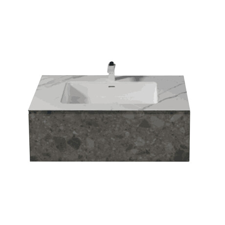 MOBILIARIO BAÑO BACHA EMBUTIR ENCIMERA MARMOLADA GRIS 1 GAMAS DE GRIS