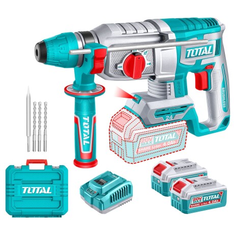 Rotomartillo SDS Plus Inalámbrico 20v Doble Batería 4.0Ah - Sin Carbones Rotomartillo SDS Plus Inalámbrico 20v Doble Batería 4.0Ah - Sin Carbones