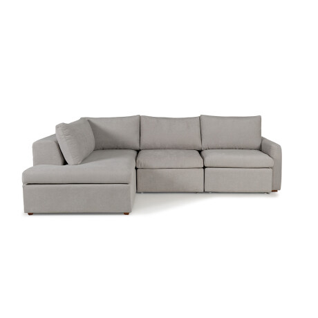Rinconera Sevilla (Retráctil) - Tela Microfibra - Chaise izquierdo TC1009 (Plata)