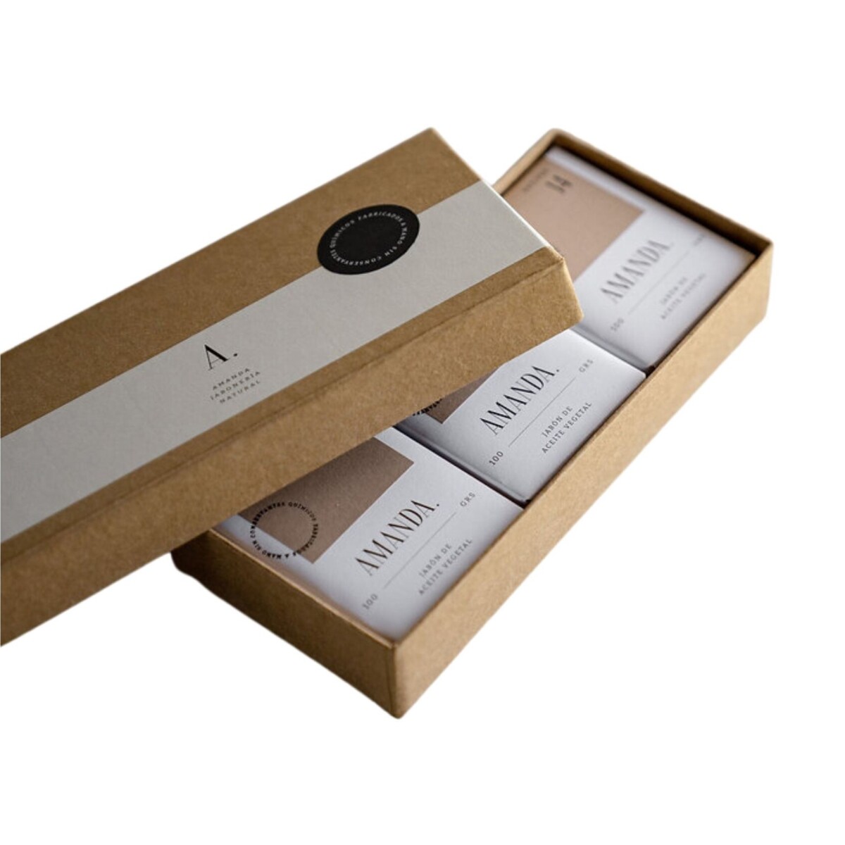 Jabón de Aceite Vegetal Amanda 100gs Caja x 3 