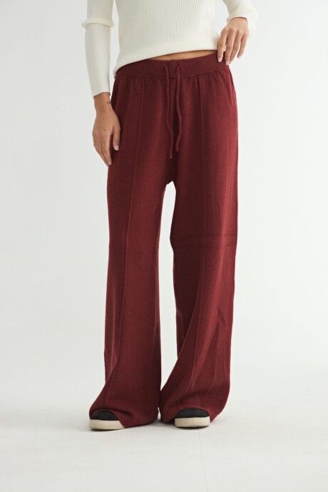 PANTALÓN TEJIDO TULIPA T1 BORDO